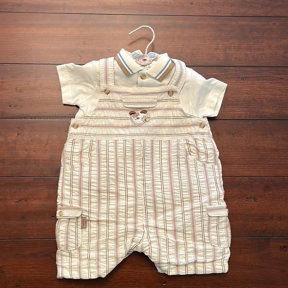 Koala Baby Boys Polo Style Shirt and Shortalls, 2 Piece Set